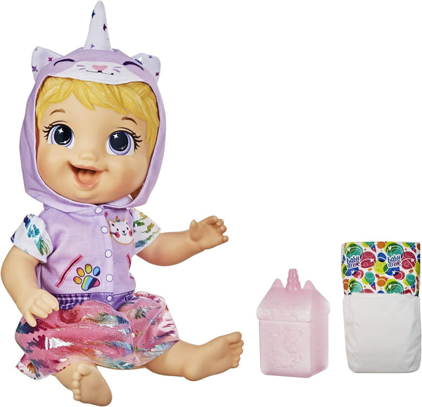 Baby Alive Tinycorns Doll, Unicorn, Accessories, Drinks, Wets, Blonde Hair Toy for Kids Ages 3 Years and Up
